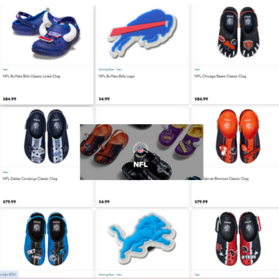 Im Mittelpunkt steht die erste NFL x Crocs-Kollektion mit Schuhen im Design der NFL-Teams sowie Jibbitz™-Anhänger