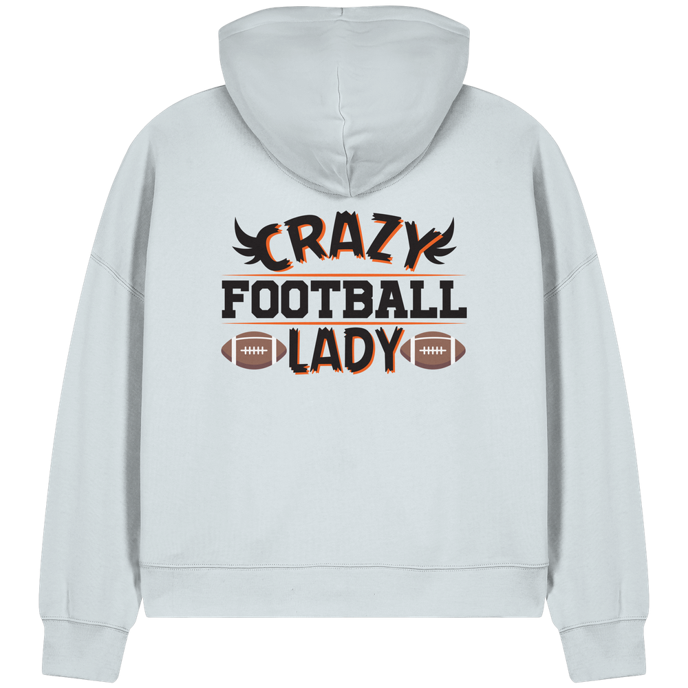 Crazy Football Lady - Womens Organic Boxcut Zipper