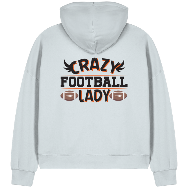 Crazy Football Lady - Womens Organic Boxcut Zipper