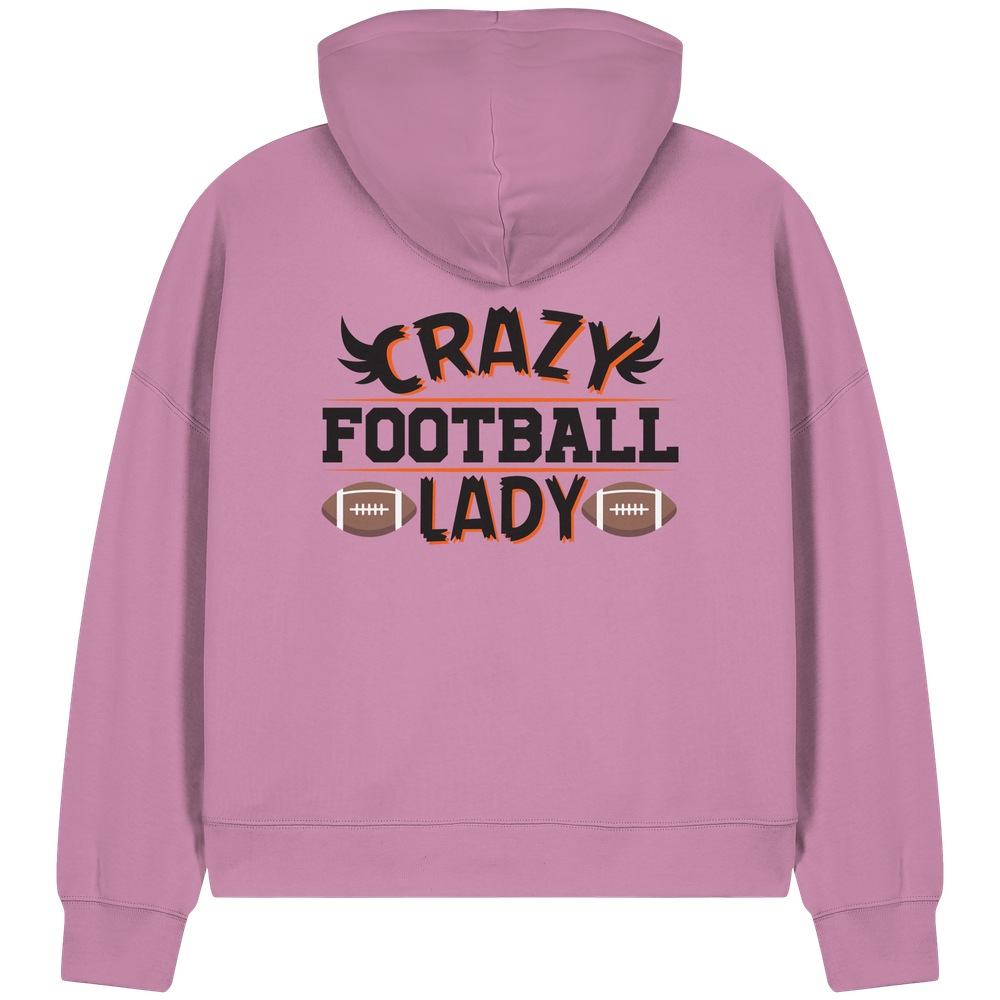 Crazy Football Lady - Womens Organic Boxcut Zipper