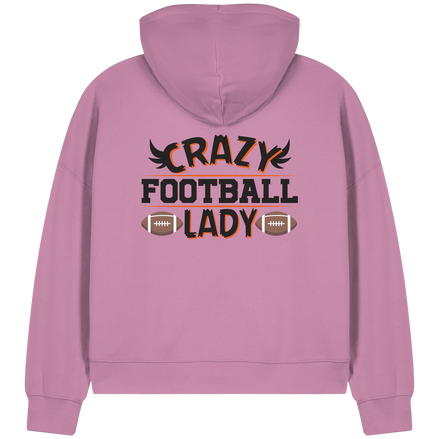 Crazy Football Lady - Womens Organic Boxcut Zipper