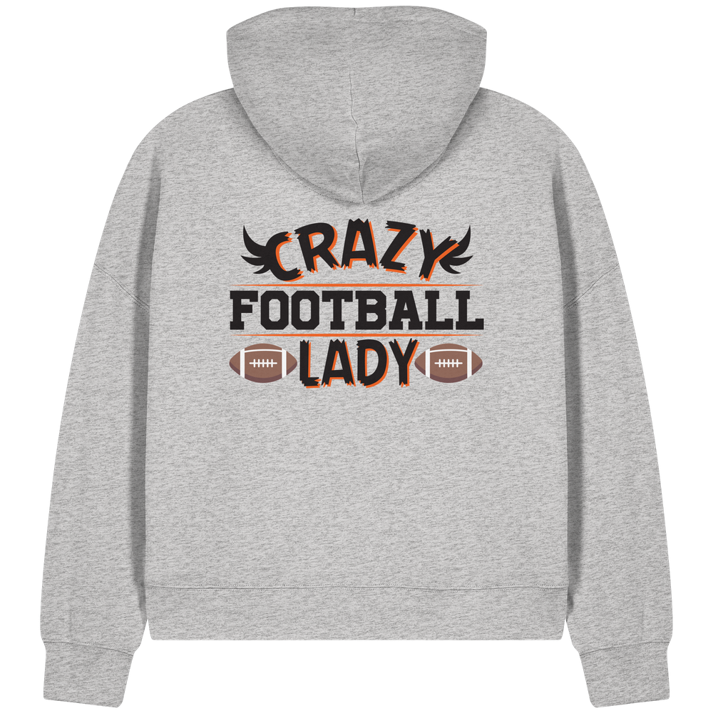 Crazy Football Lady - Womens Organic Boxcut Zipper