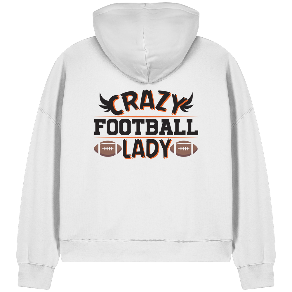 Crazy Football Lady - Womens Organic Boxcut Zipper
