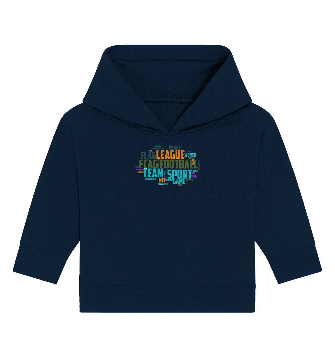 Flag Football Word Bubble - Baby Organic Hoodie