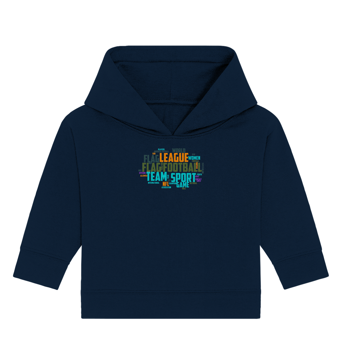 Flag Football Word Bubble - Baby Organic Hoodie