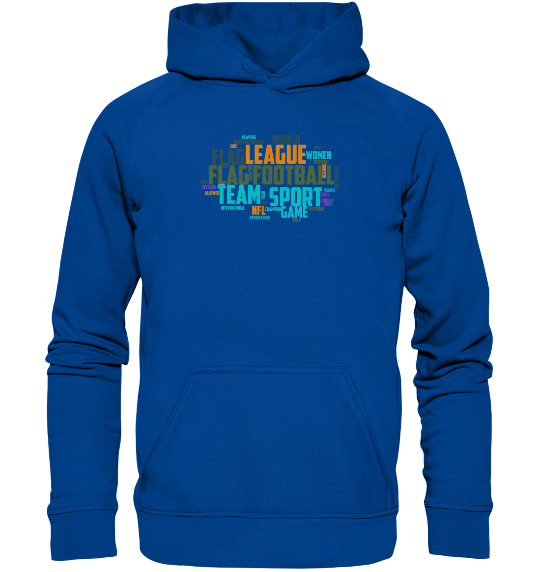 Flag Football Word Bubble - Basic Unisex Hoodie