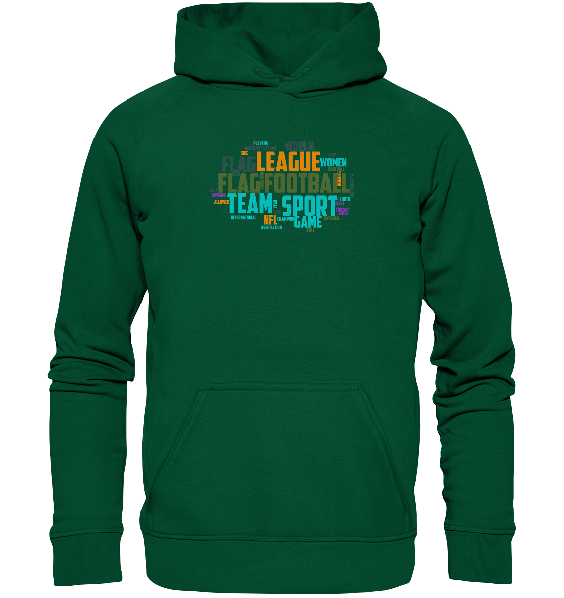 Flag Football Word Bubble - Basic Unisex Hoodie
