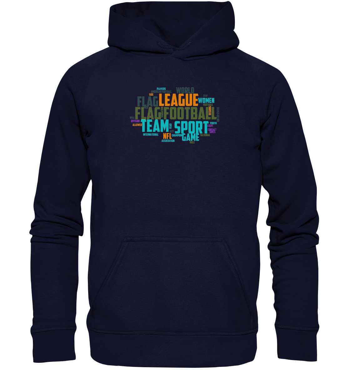 Flag Football Word Bubble - Basic Unisex Hoodie