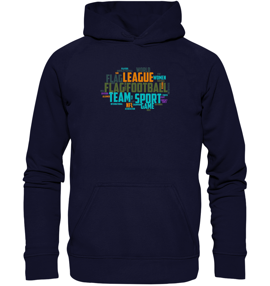 Flag Football Word Bubble - Basic Unisex Hoodie