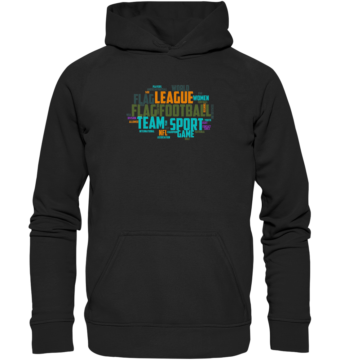 Flag Football Word Bubble - Basic Unisex Hoodie