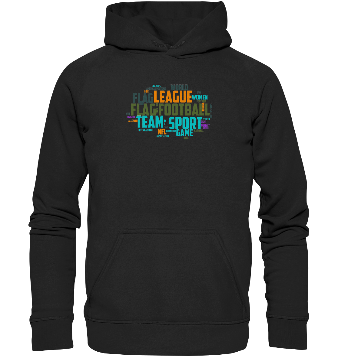 Flag Football Word Bubble - Basic Unisex Hoodie