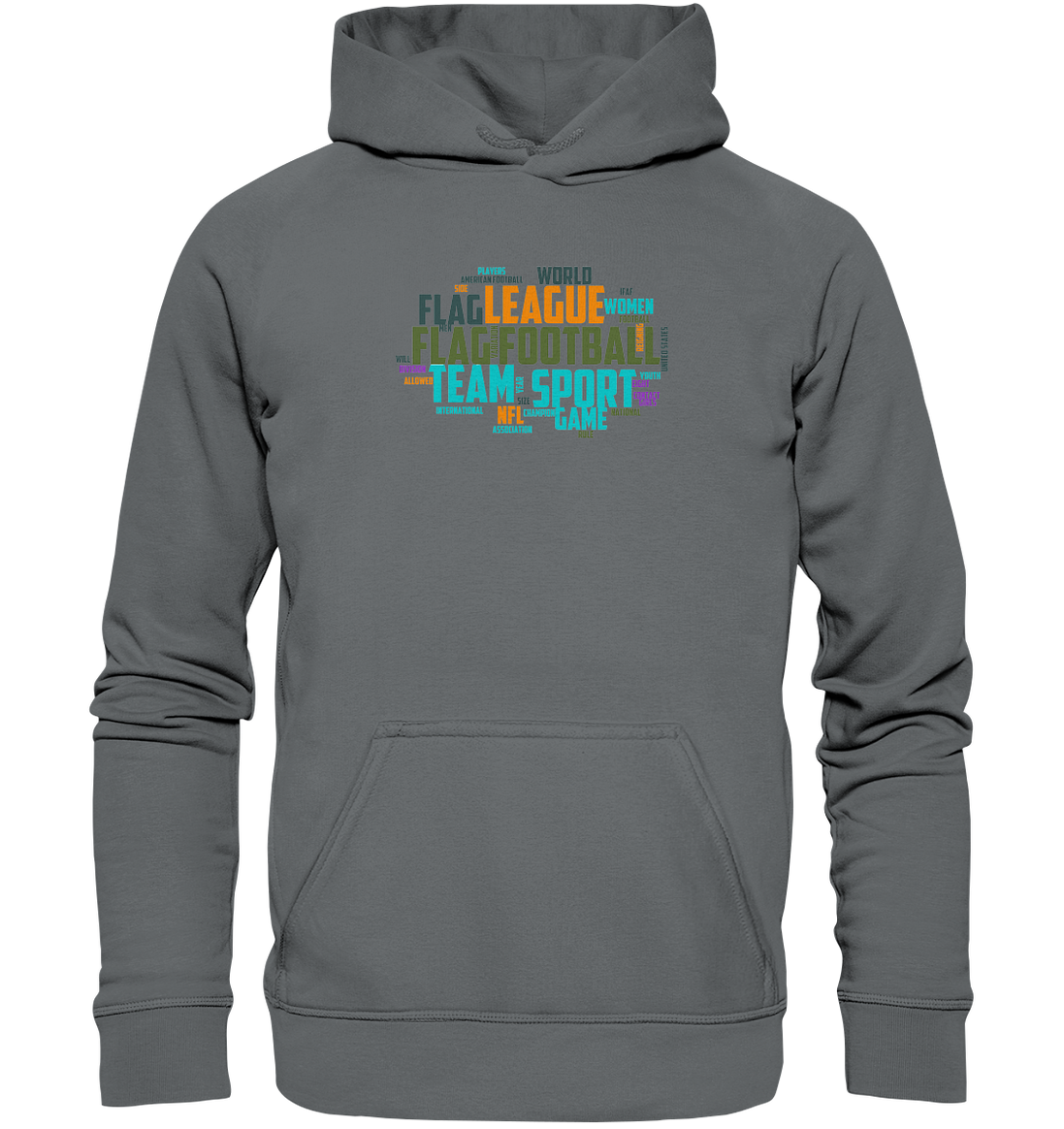 Flag Football Word Bubble - Basic Unisex Hoodie