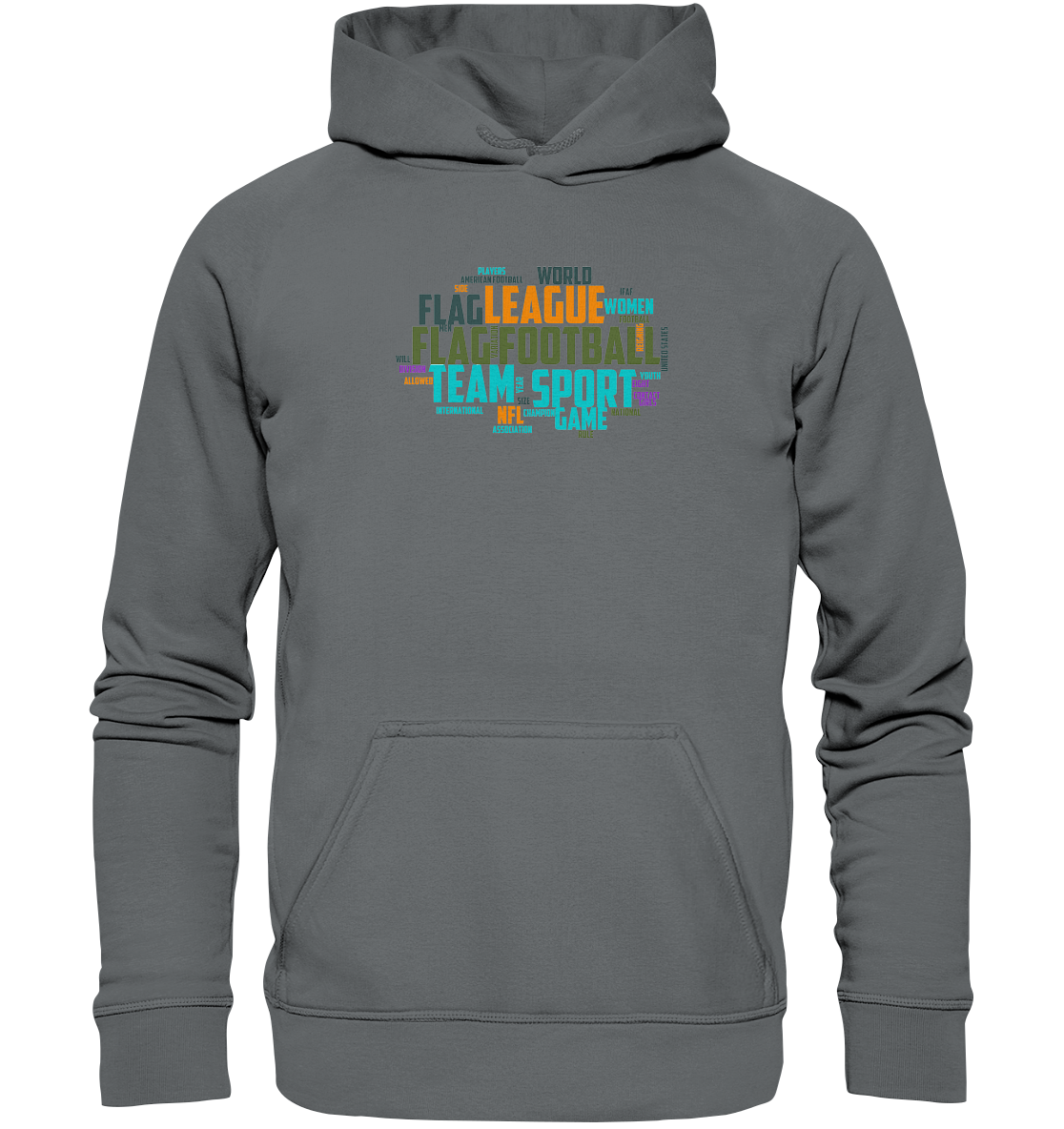 Flag Football Word Bubble - Basic Unisex Hoodie