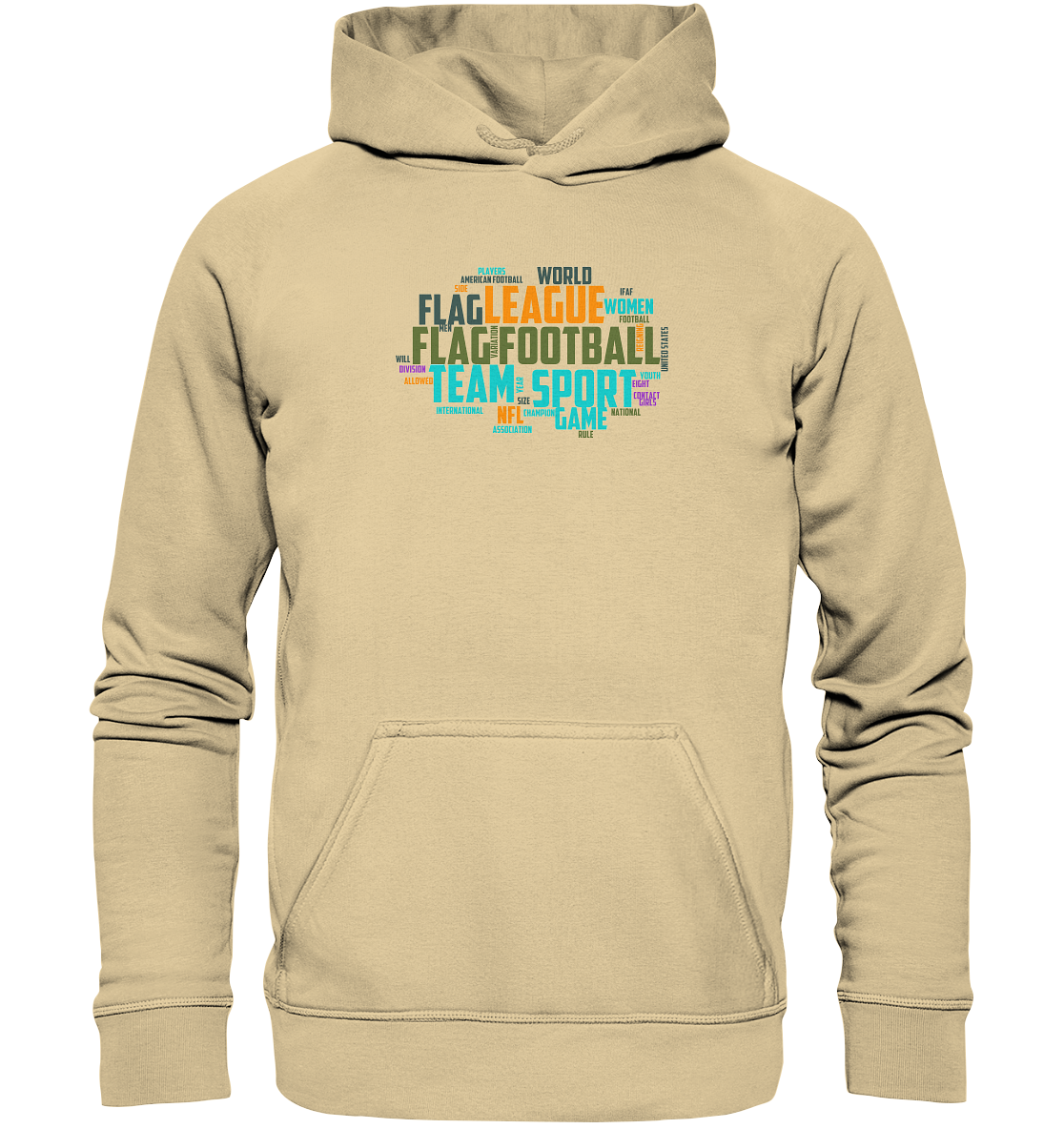 Flag Football Word Bubble - Basic Unisex Hoodie