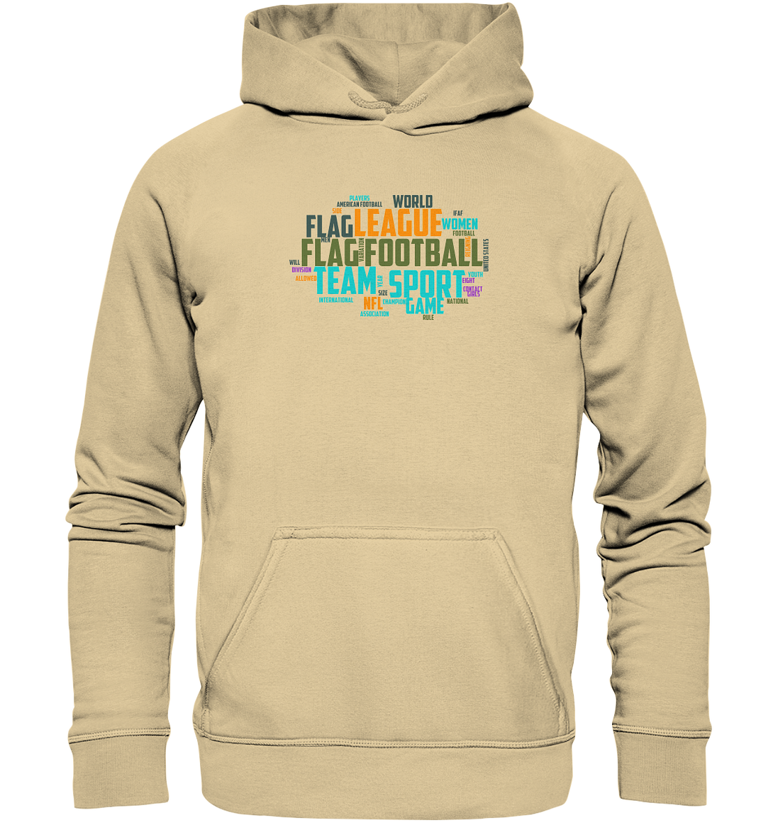 Flag Football Word Bubble - Basic Unisex Hoodie