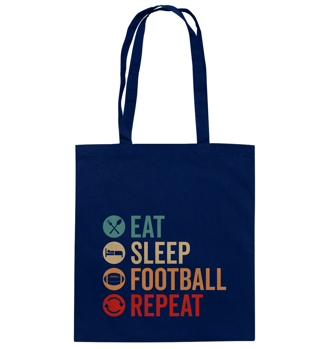 Eat Sleep Football Repeat - Baumwolltasche
