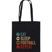 Eat Sleep Football Repeat - Baumwolltasche
