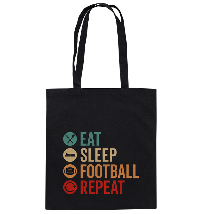 Eat Sleep Football Repeat - Baumwolltasche