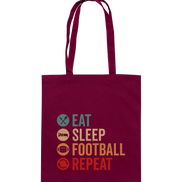 Eat Sleep Football Repeat - Baumwolltasche