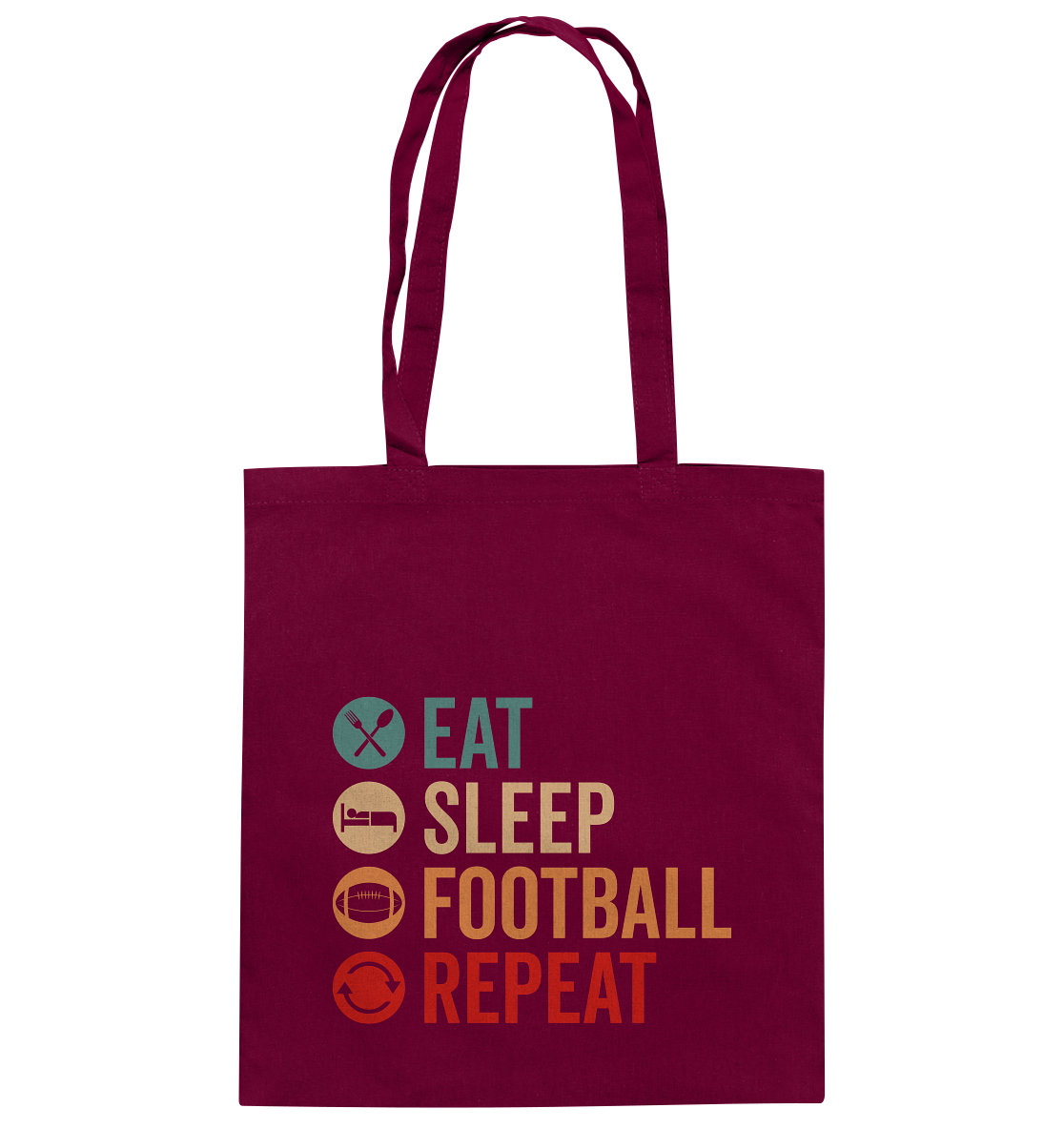 Eat Sleep Football Repeat - Baumwolltasche
