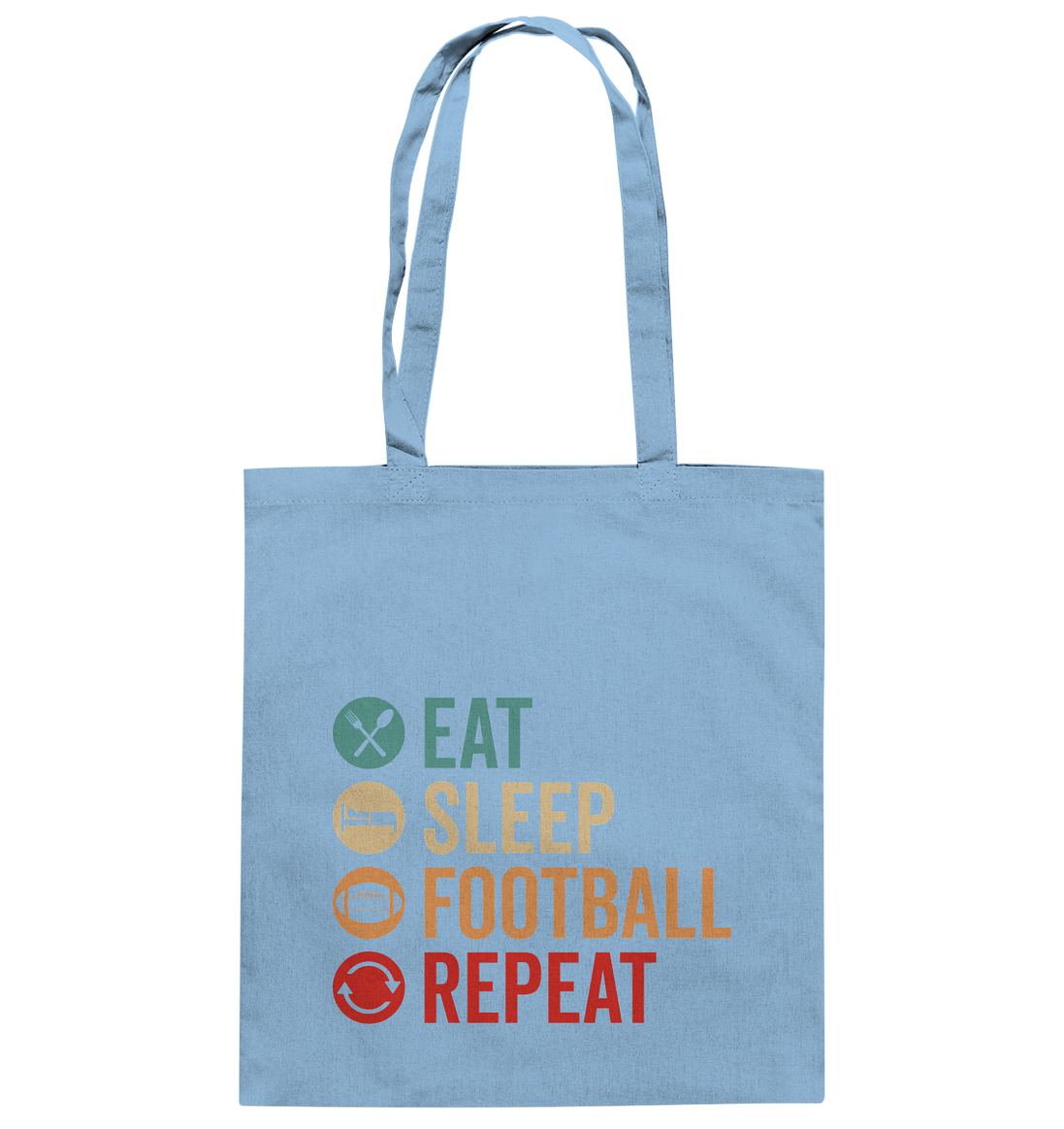 Eat Sleep Football Repeat - Baumwolltasche