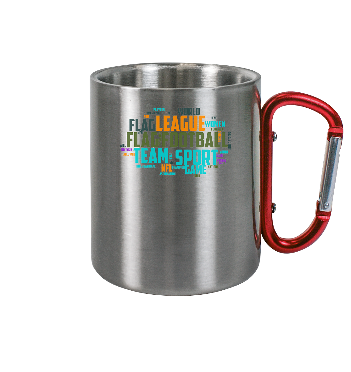 Flag Football Word Bubble - Stainless Steel Mug