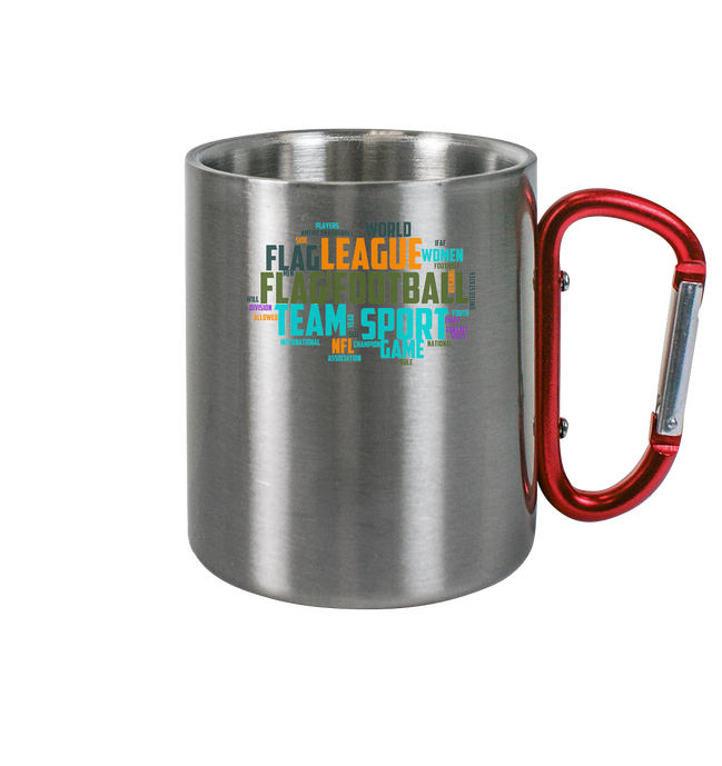 Flag Football Word Bubble - Stainless Steel Mug