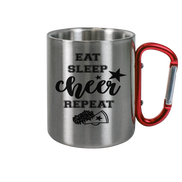Eat Sleep Cheer Repeat - Edelstahl Tasse