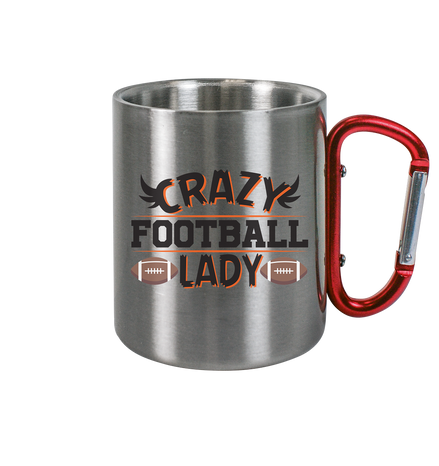 Crazy Football Lady - Edelstahl Tasse
