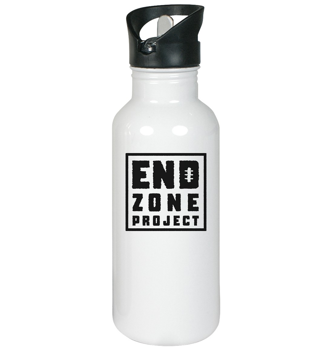 Endzone Project Quadrat  - Edelstahl-Trinkflasche
