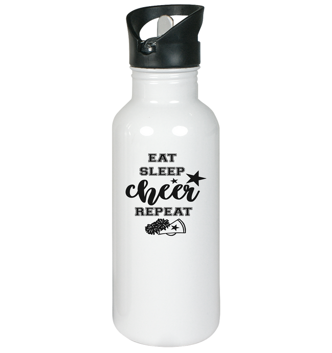Eat Sleep Cheer Repeat - Edelstahl-Trinkflasche