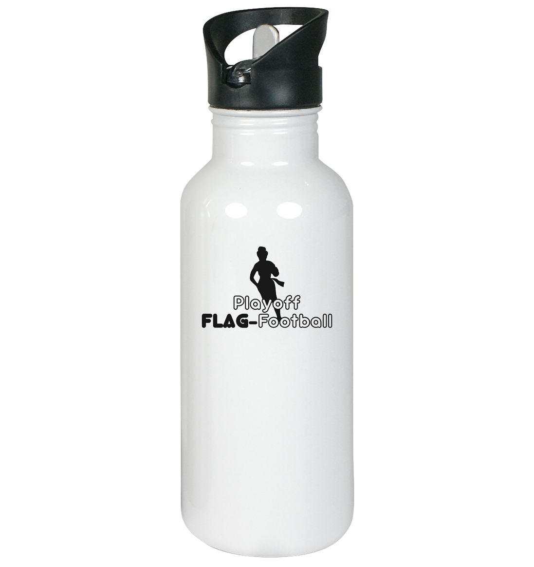 Playoff Flag Football  Women black  - Edelstahl-Trinkflasche