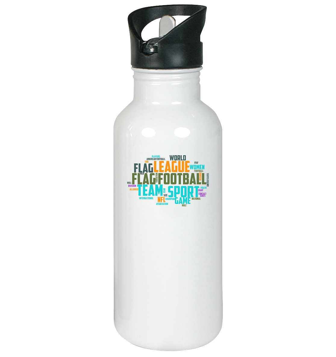 Flag Football Word Bubble - Edelstahl-Trinkflasche