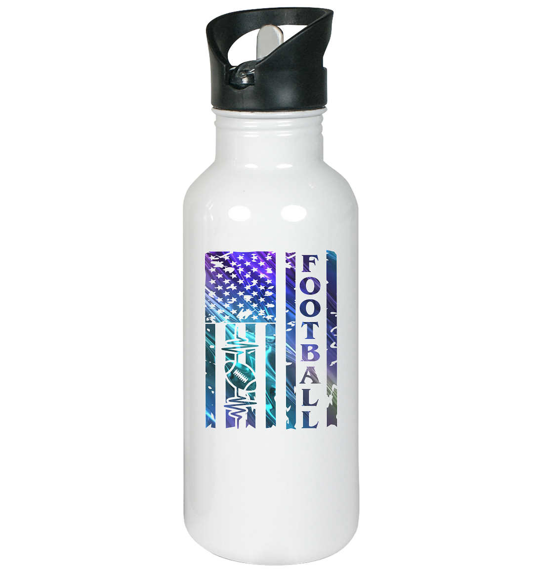 USA Football Flag  - Edelstahl-Trinkflasche
