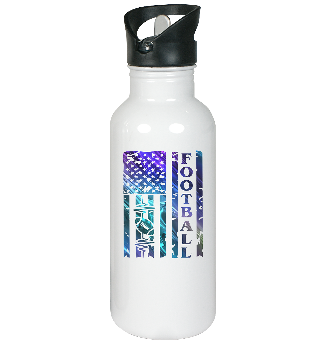 USA Football Flag  - Edelstahl-Trinkflasche