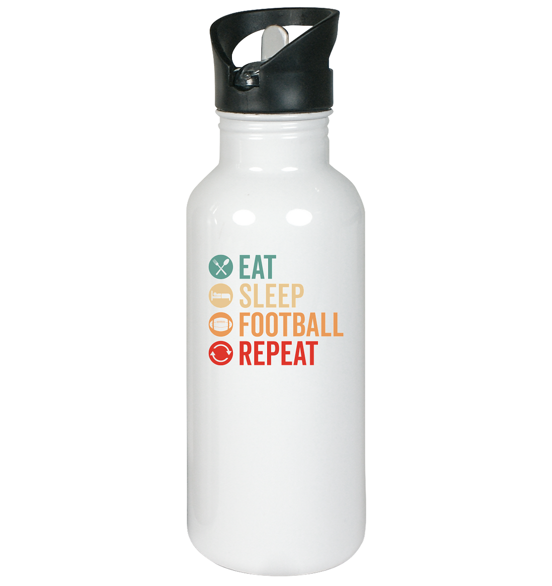 Eat Sleep Football Repeat - Edelstahl-Trinkflasche
