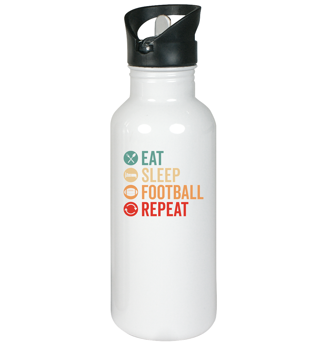 Eat Sleep Football Repeat - Edelstahl-Trinkflasche