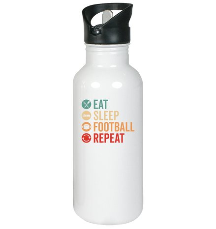 Eat Sleep Football Repeat - Edelstahl-Trinkflasche