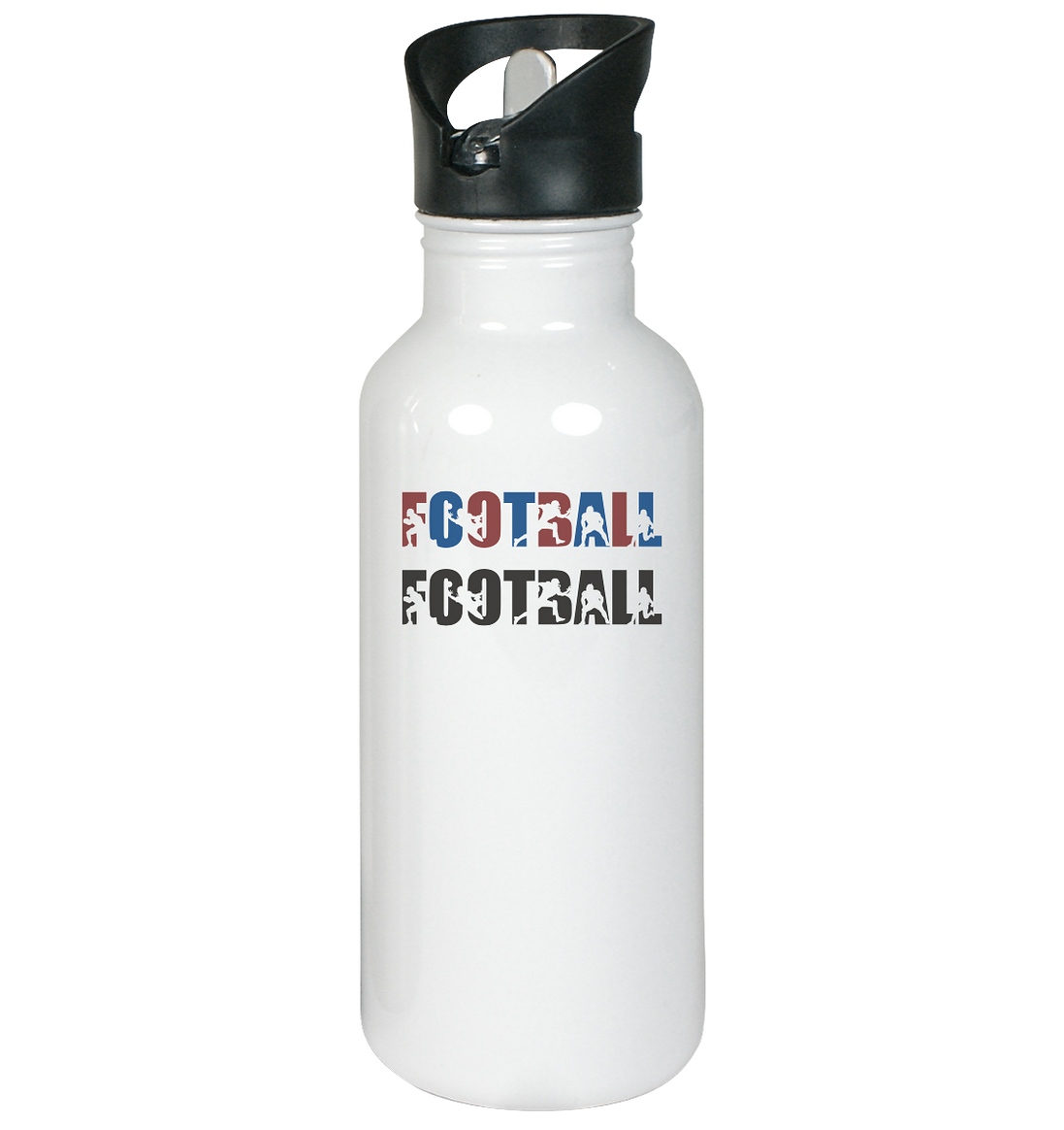 Football Silhouette - Edelstahl-Trinkflasche