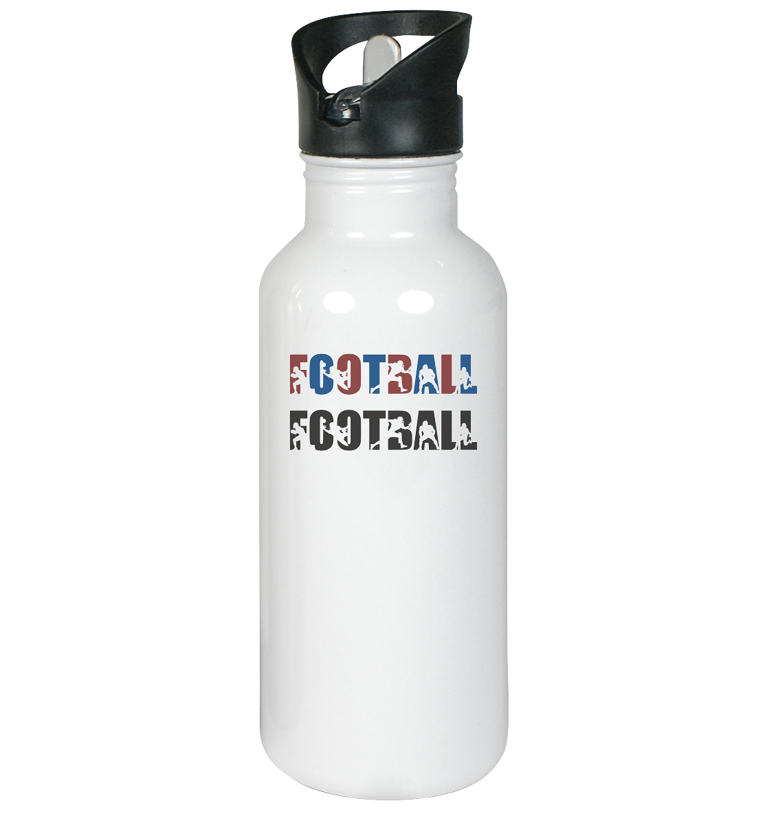 Football Silhouette - Edelstahl-Trinkflasche