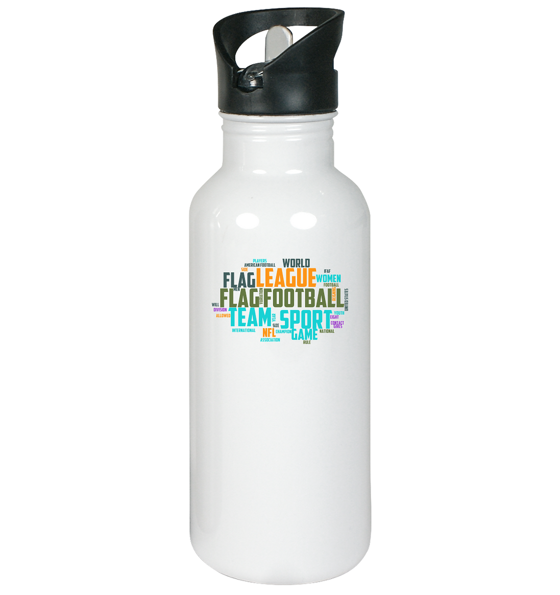 Flag Football Word Bubble - Edelstahl-Trinkflasche