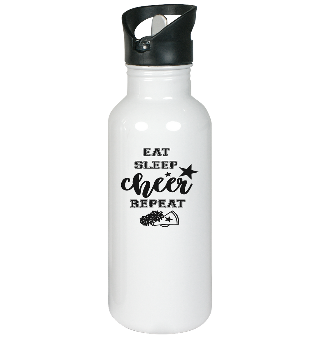 Eat Sleep Cheer Repeat - Edelstahl-Trinkflasche