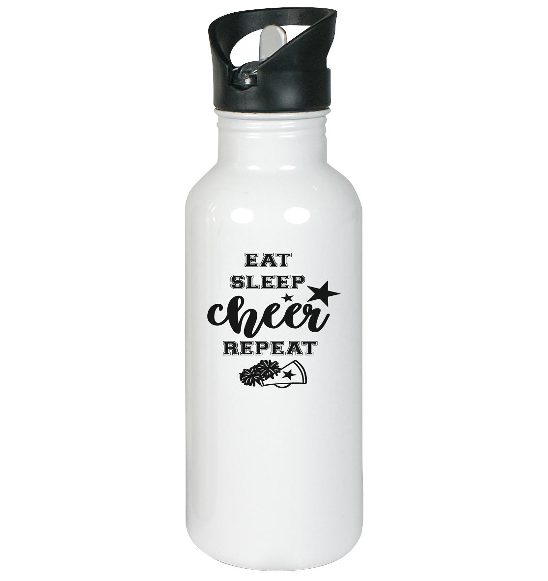 Eat Sleep Cheer Repeat - Edelstahl-Trinkflasche