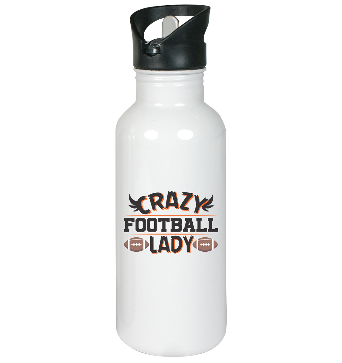 Crazy Football Lady - Stainless Steel Water Bottle