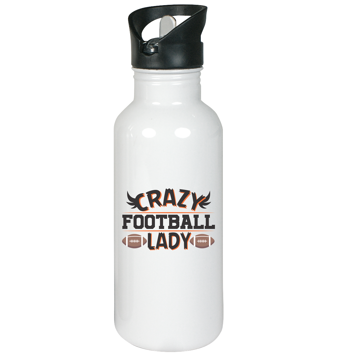 Crazy Football Lady - Stainless Steel Water Bottle