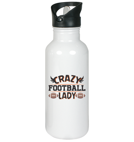 Crazy Football Lady - Edelstahl-Trinkflasche