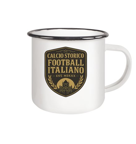 Calcio Storico IV - Emaille Tasse (Black)