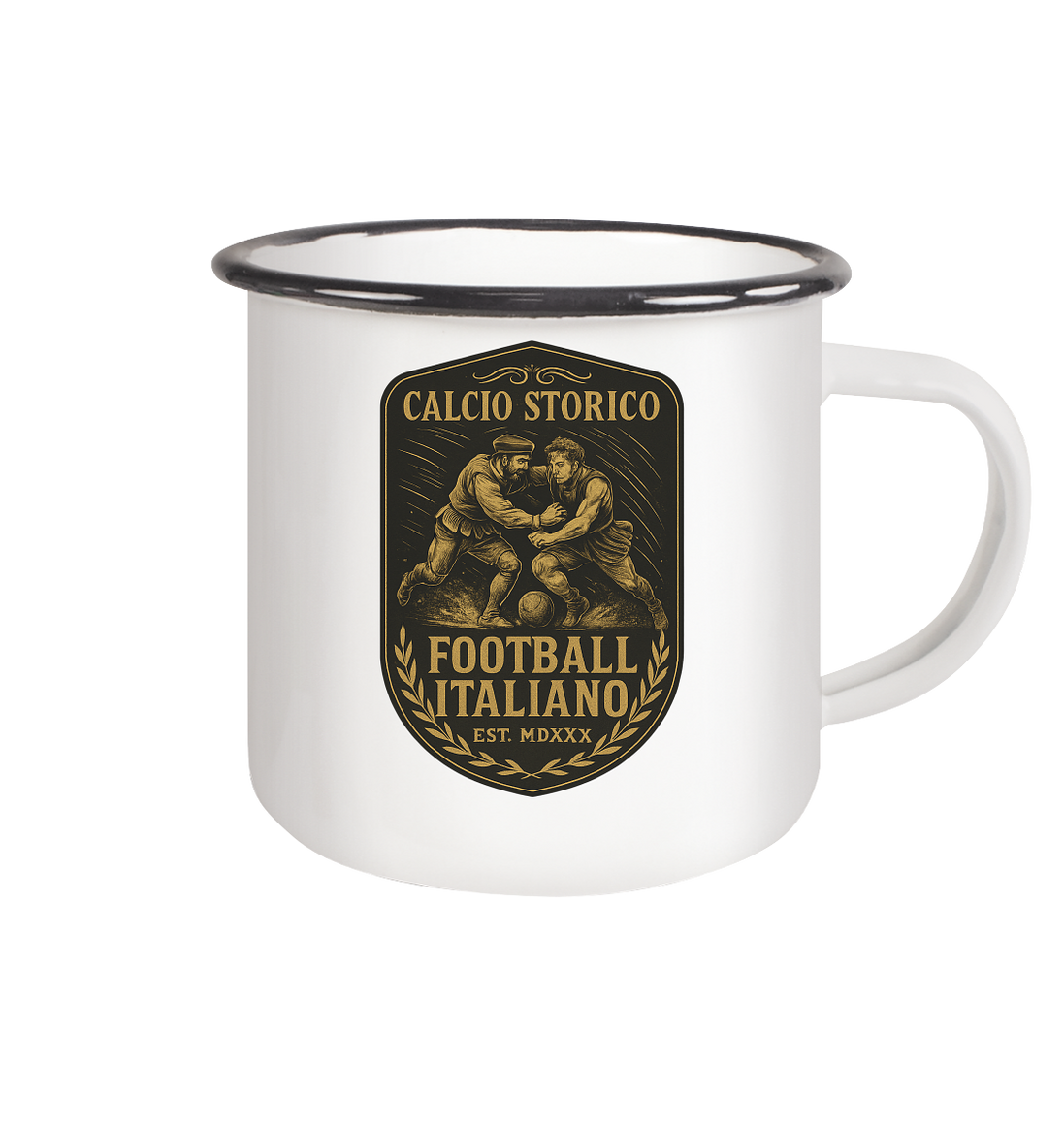 Calcio Storico III - Enamel Mug (Black)