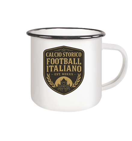 Calcio Storico IV - Emaille Tasse (Black)