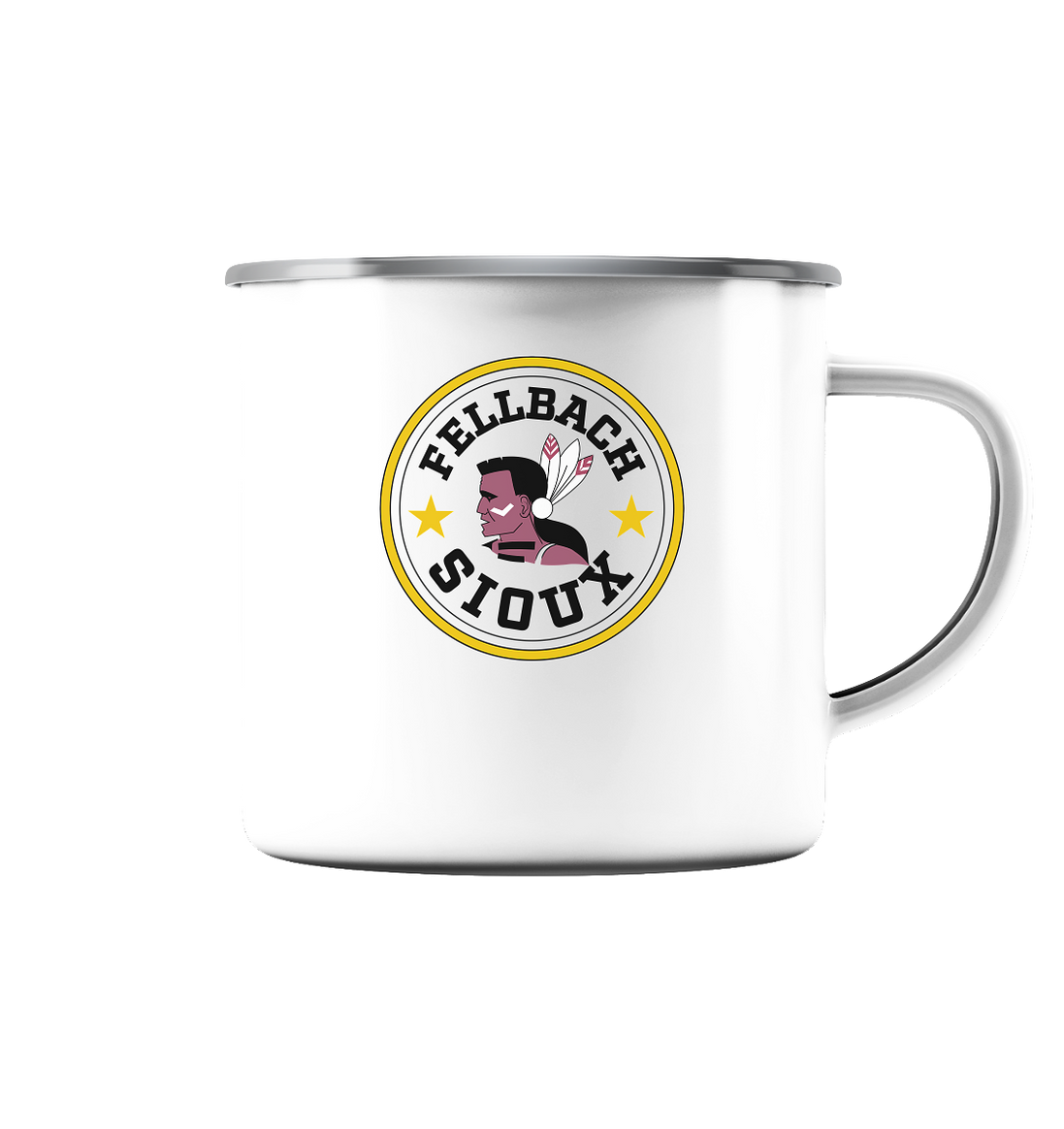 Fellbach Sioux - Emaille Tasse (Silber)